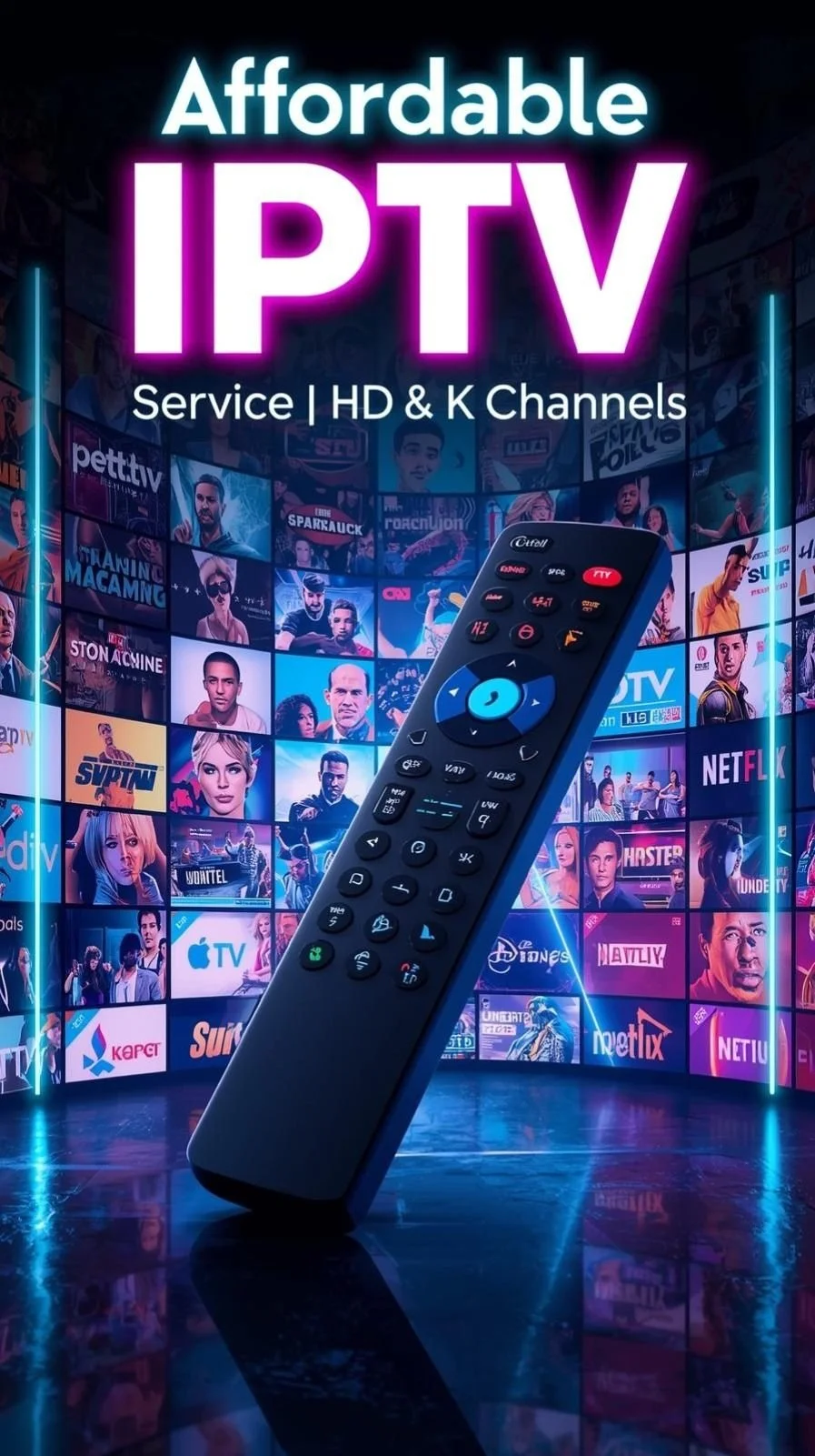 Affordable IPTV service offering HD and 4K channels for seamless streaming.