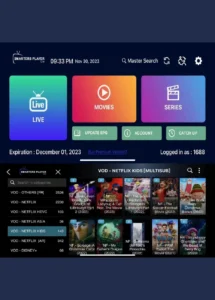 IPTV Smarter Pro application interface on Fire Stick device
