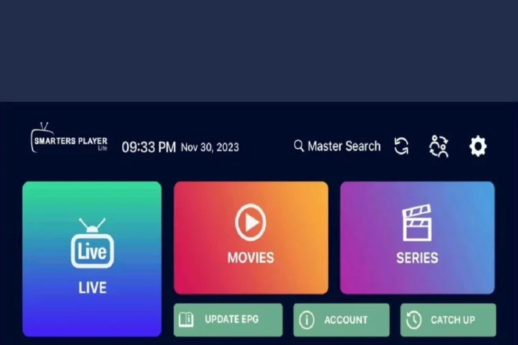 IPTV Smarter Pro application interface on Fire Stick device