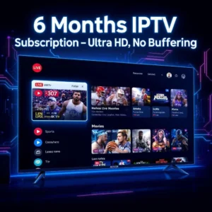 Premium IPTV subscription with 4K UHD, live sports, and movies.