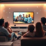 A person enjoying an IPTV subscription on their smart TV for ultimate entertainment in 2025.